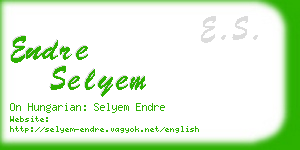 endre selyem business card